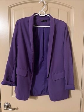 SHEIN Violet Open-Front Blazer Jacket